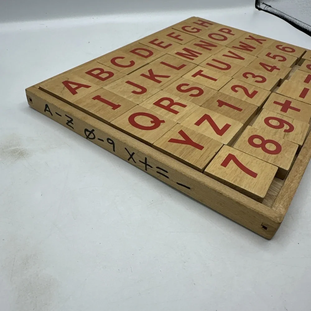 Wooden Alphabet  And Number Tiles 1 1/2